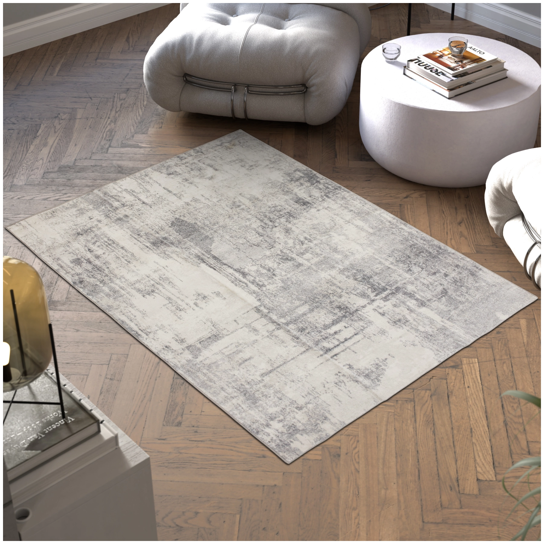 Vintage Designer Teppich Nadira, Kurzflor - 120 x 170 cm