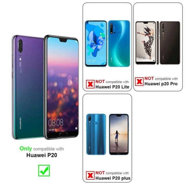 Cadorabo Vollbild Panzer Folie für Huawei P20 Schutzfolie in TRANSPARENT mit WEISS Gehärtetes (Tempered) Display-Schutzglas in 9H Härte mit 3D Touch Kompatibilität