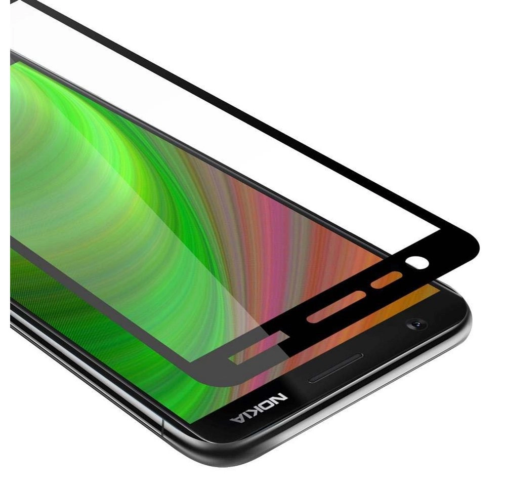 Cadorabo Vollbild Panzer Folie für Nokia 5.1 2018 Schutzfolie in TRANSPARENT mit SCHWARZ Gehärtetes (Tempered) Display-Schutzglas in 9H Härte mit 3D Touch Kompatibilität