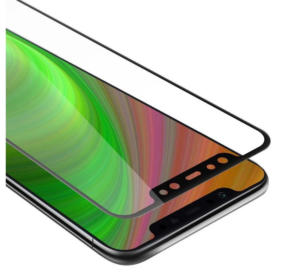 Cadorabo Vollbild Panzer Folie für Xiaomi Mi 8 Schutzfolie in TRANSPARENT mit SCHWARZ Gehärtetes (Tempered) Display-Schutzglas in 9H Härte mit 3D Touch Kompatibilität