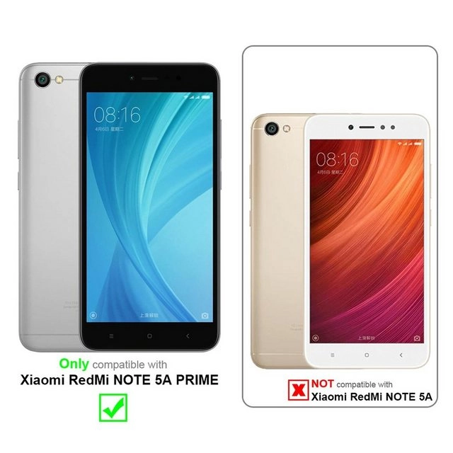 Cadorabo Vollbild Panzer Folie für Xiaomi RedMi NOTE 5A PRIME Schutzfolie in TRANSPARENT mit WEISS Gehärtetes (Tempered) Display-Schutzglas in 9H Härte mit 3D Touch Kompatibilität
