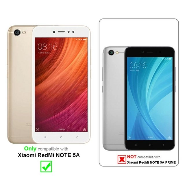 Cadorabo Panzer Folie für Xiaomi RedMi NOTE 5A Schutzfolie in KRISTALL KLAR Gehärtetes (Tempered) Display-Schutzglas in 9H Härte mit 3D Touch Kompatibilität