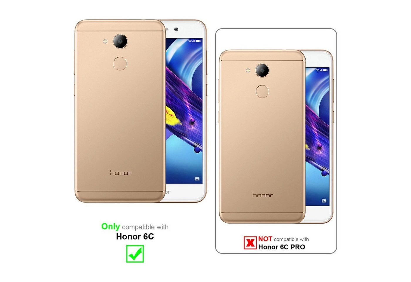 Cadorabo Vollbild Panzer Folie für Honor 6C Schutzfolie in TRANSPARENT mit WEISS Gehärtetes (Tempered) Display-Schutzglas in 9H Härte mit 3D Touch Kompatibilität
