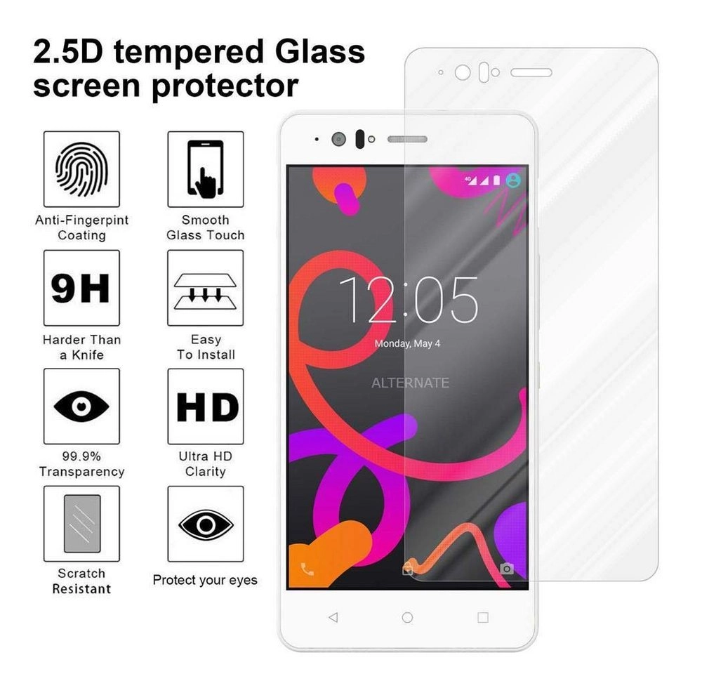 Cadorabo Panzer Folie für BQ Aquaris M5 Schutzfolie in KRISTALL KLAR Gehärtetes (Tempered) Display-Schutzglas in 9H Härte mit 3D Touch Kompatibilität