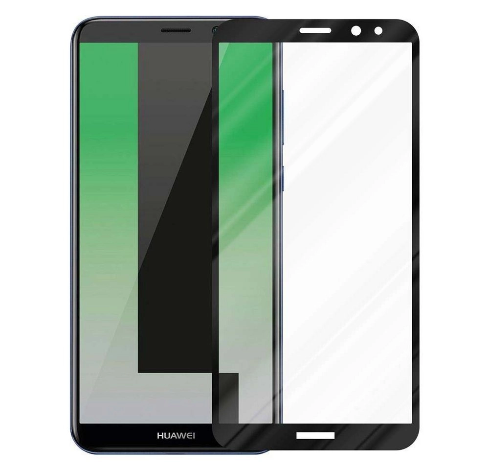 Cadorabo Vollbild Panzer Folie für Huawei MATE 10 LITE Schutzfolie in TRANSPARENT mit SCHWARZ Gehärtetes (Tempered) Display-Schutzglas in 9H Härte mit 3D Touch Kompatibilität
