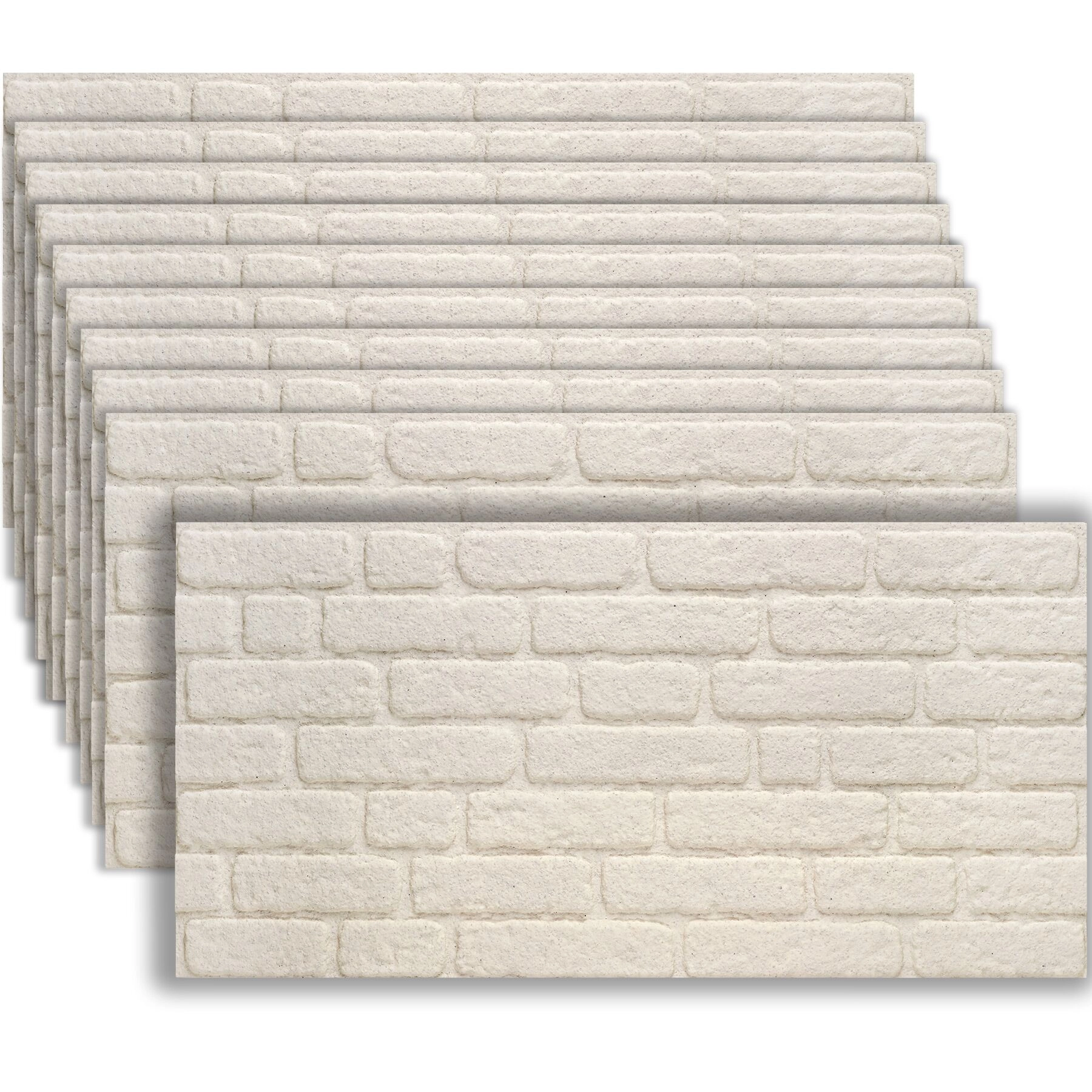 3D Wandpaneele - Backstein weiß