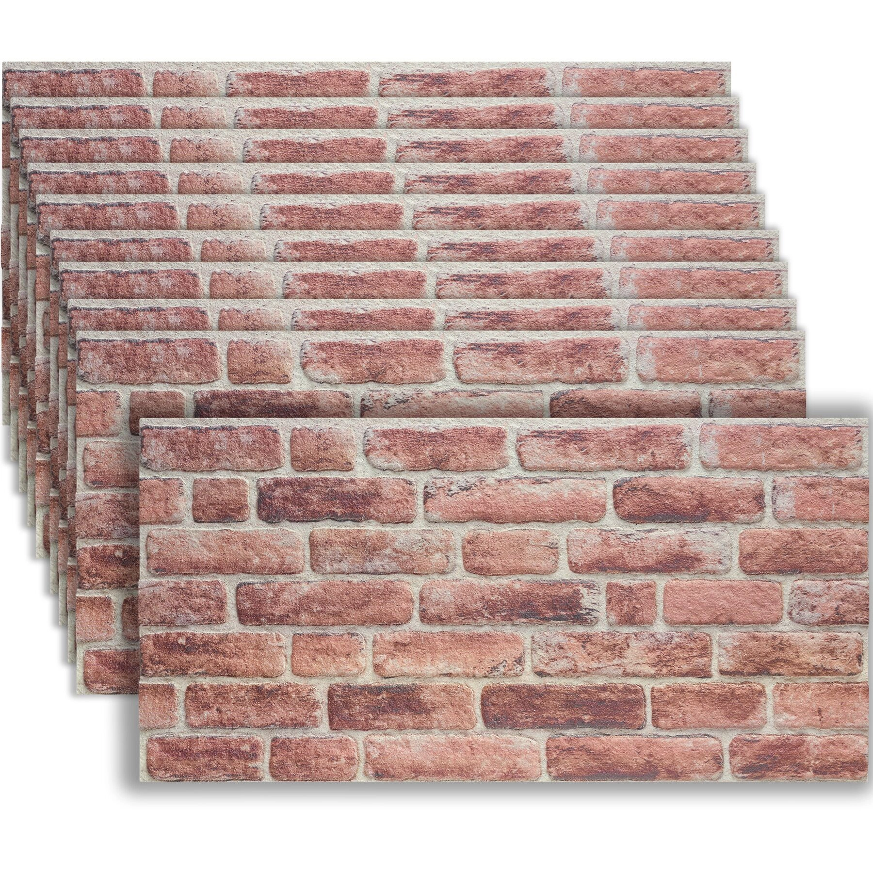 3D Wandpaneele - Backstein dunkelrotbraun