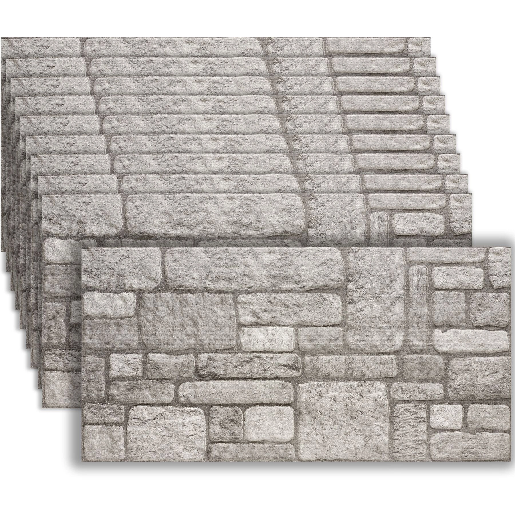 3D Wandpaneele - Naturstein dunkelgrau