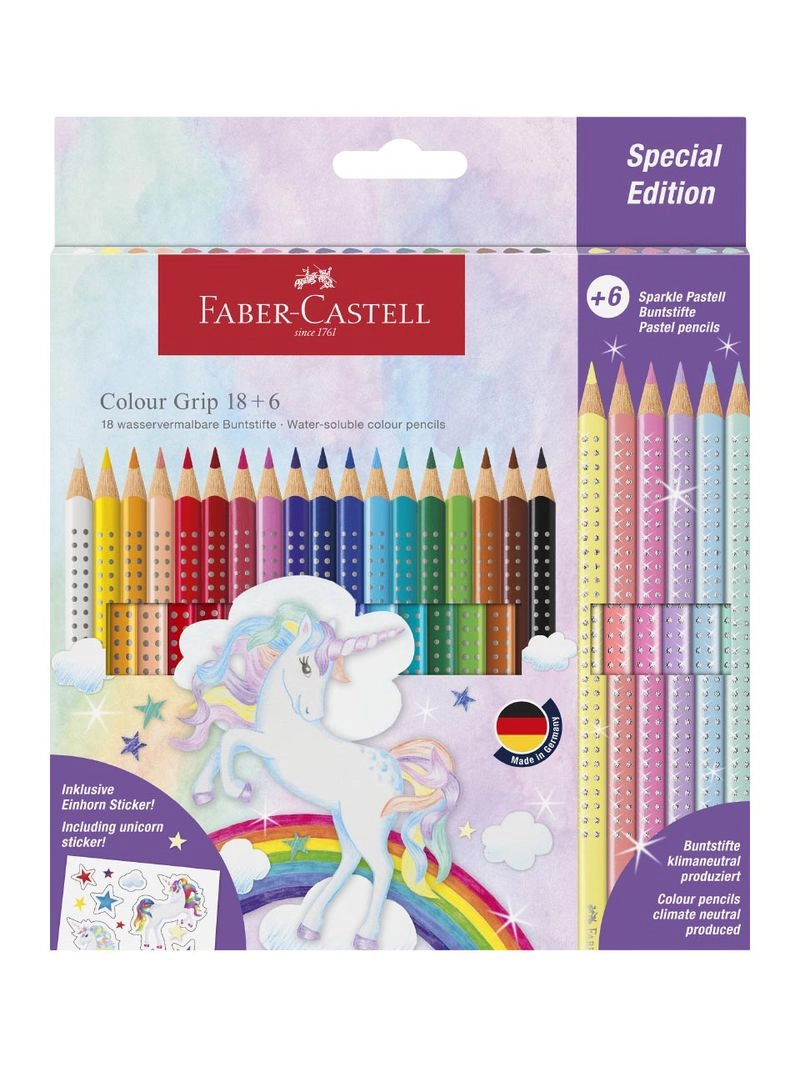 Faber-Castell, spielen & lernen, Buntstift Colour Grip Einhorn 18+6