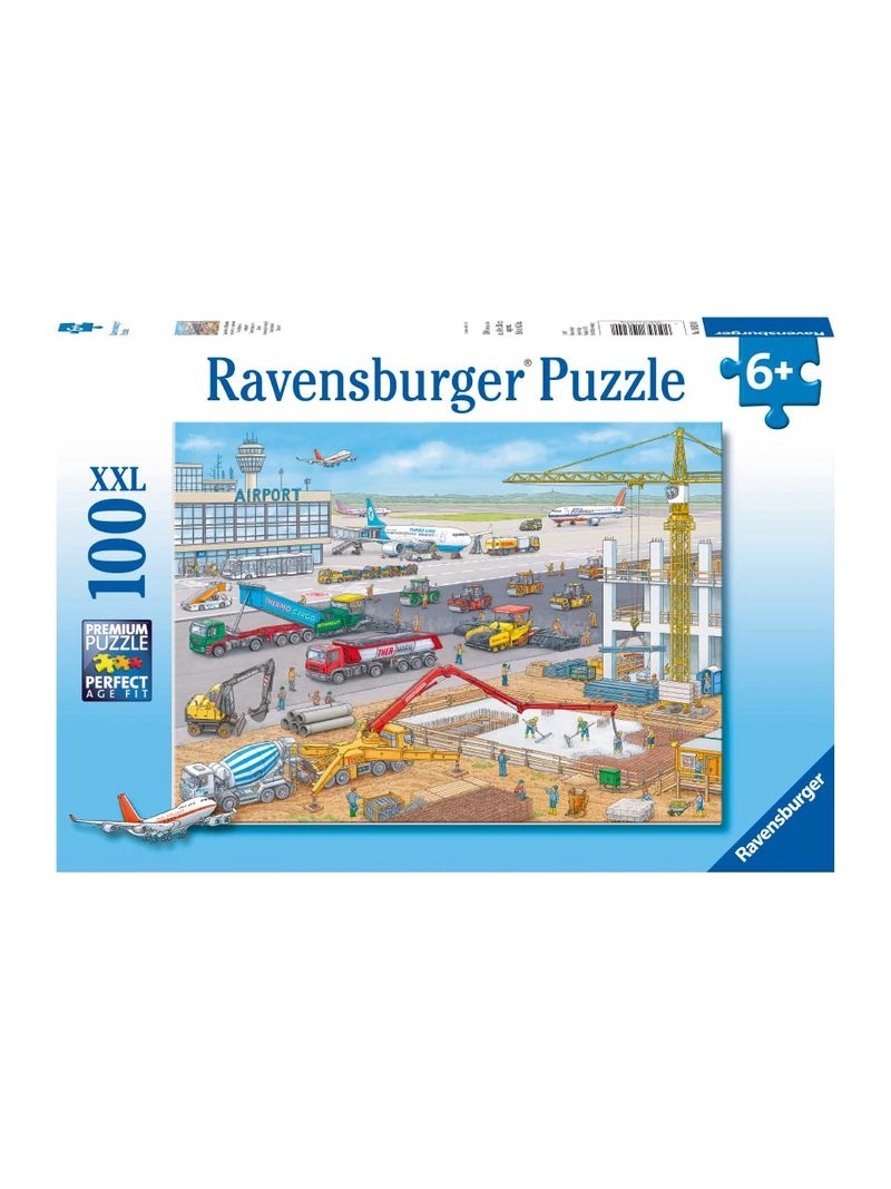 Ravensburger, 100 Piece XXL Puzzles, Baustelle am Flughafen