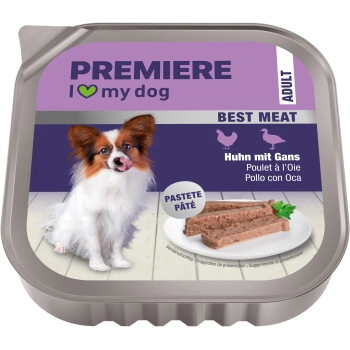 PREMIERE Best Meat Nassfutter Hund, Adult, Huhn und Gans 16x100 g