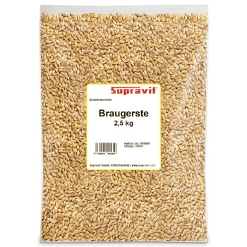 Supravit Braugerste - Ergänzungsfutter für Hühner und Tauben - energiereiches Zusatzfutter liefert wertvolle Kohlenhydrate - leicht verdaulich und gut verträglich 2,5 kg