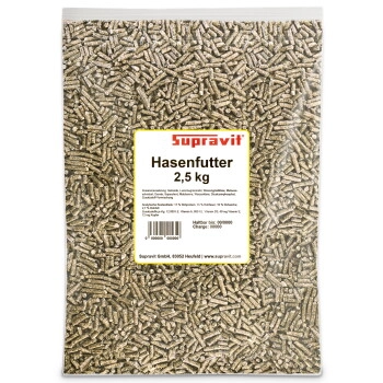 Supravit Hasen- & Kaninchenfutter - Alleinfutter für Zwergkaninchen, Kaninchen & Hasen 2,5 kg