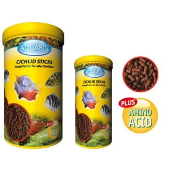 AQUARIS Aquarium Fischfutter - Cichlid Sticks - 250ml