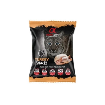 alpha spirit Cat Snack gewürfelt 50g Truthahn