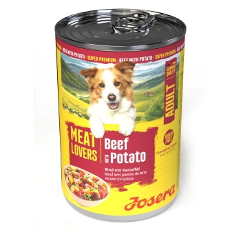 Josera Nassfutter Hund, Adult, Meat Lovers Menu, Rind und Kartoffel 6x400 g