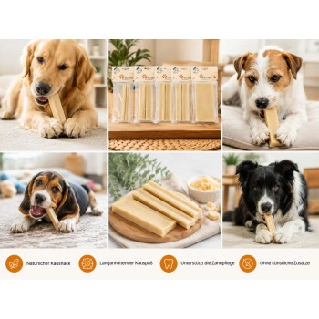 4 Animals Käseknochen für Hunde – Kausnack aus 99,9 % Kuhmilch Kauspaß proteinreich 160 g