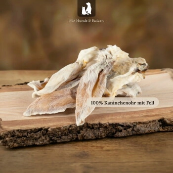 LIEBESGUT Hunde-Snack Kaninchen Ohr mit Fell