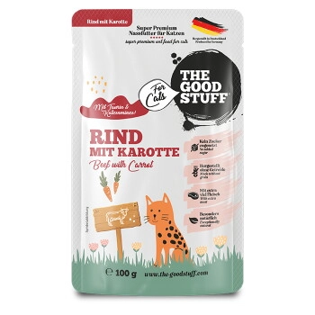 The Goodstuff Rind mit Karotte - Pouch, 12 x 100g