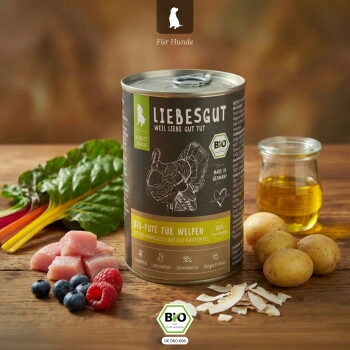 LIEBESGUT Hundefutter Bio-Pute mit Bio-Mangold und Bio-Kartoffel 6x400 g
