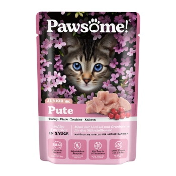 Pawsome Nassfutter Kitten, Pute 28x85 g