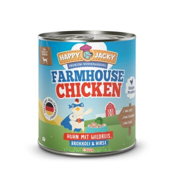 HAPPY JACKY Nassfutter Monoprotein Huhn und Reis 6x820 g