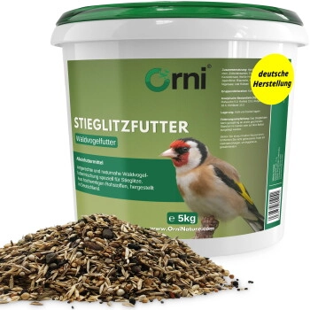 Orni Stieglitz Super I schmackhaftes Wildvogelfutter für Stieglitze I natürliches Stieglitz Futter mit wertvoller Saatenmischung aus Glanz, Negersaat UVM. I Vogelfutter Wildvögel Ganzjährig… 5 kg