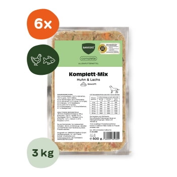 BARFER'S Komplett-Mix Huhn und Lachs 6x500 g