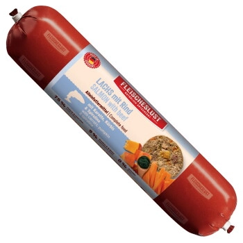 Fleischeslust Nassfutter Hund Wurst Lachs und Rind 6x800 g