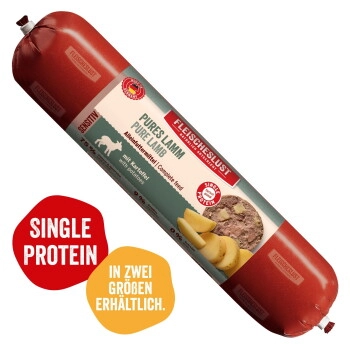 Fleischeslust Nassfutter Hund Wurst Pures Lamm 8x400 g