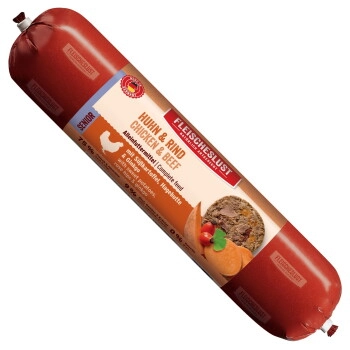 Fleischeslust Senior Huhn/Rind Alleinfutter Wurst Hund 6x800g