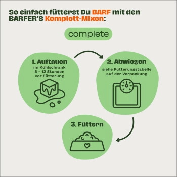BARFER'S Würfel: Komplett-Mix Senior Rind & Huhn 8x400 g