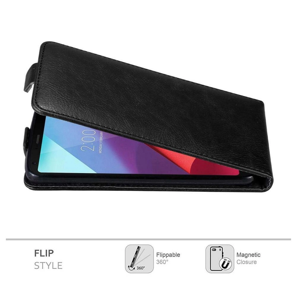 Cadorabo Hülle für LG G6 in NACHT SCHWARZ Handyhülle im Flip Design mit unsichtbarem Magnetverschluss Case Cover Schutzhülle Etui Tasche Book Klapp Style