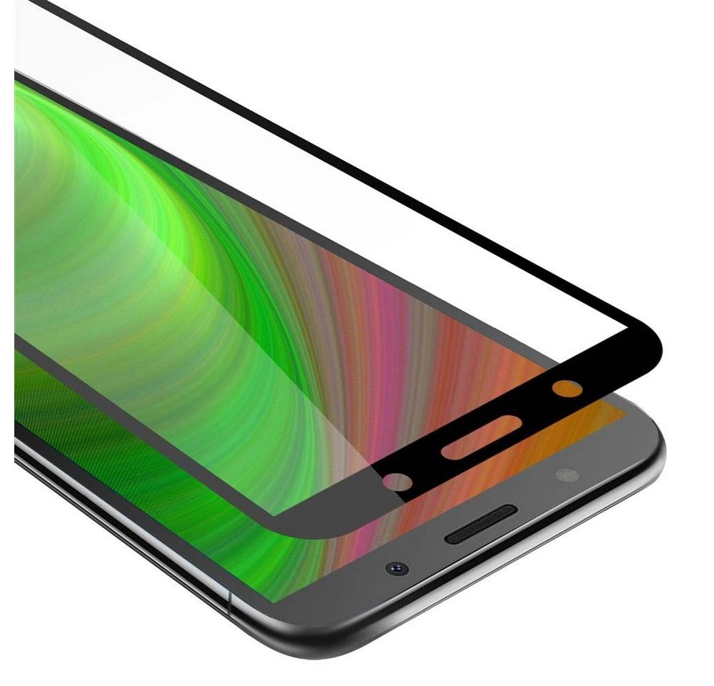 Cadorabo Vollbild Panzer Folie für Huawei Y5 2018 Schutzfolie in TRANSPARENT mit SCHWARZ Gehärtetes (Tempered) Display-Schutzglas in 9H Härte mit 3D Touch Kompatibilität