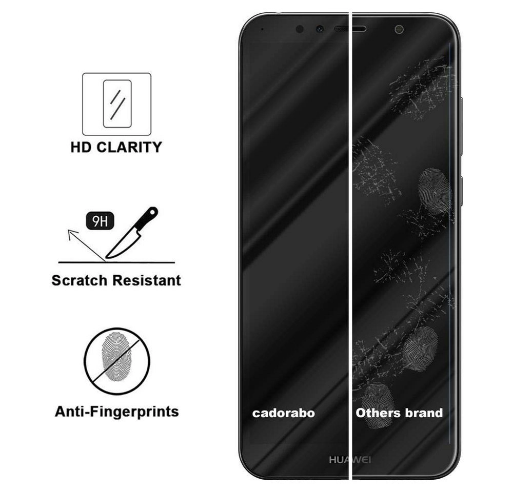 Cadorabo Vollbild Panzer Folie für Huawei Y6 Prime 2018 Schutzfolie in TRANSPARENT mit SCHWARZ Gehärtetes (Tempered) Display-Schutzglas in 9H Härte mit 3D Touch Kompatibilität