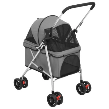 VidaXL Hundewagen - Faltbar (76x50x100) grau
