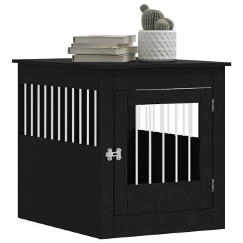 VidaXL Hundekäfig im Möbel-Stil schwarz 80 cm, 64,5 cm, 71 cm