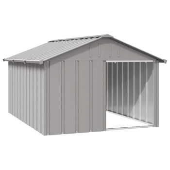 VidaXL Hundehütte Verzinkter Stahl Hundezwinger Hundekäfig grau 1,165 m, 1,53 m, 81,5 cm