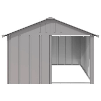 VidaXL Hundehütte Verzinkter Stahl Hundezwinger Hundekäfig grau 1,165 m, 1,53 m, 81,5 cm