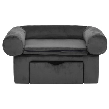 VidaXL Hundesofa Plüsch mit Schublade 75x50x38cm dunkelgrau