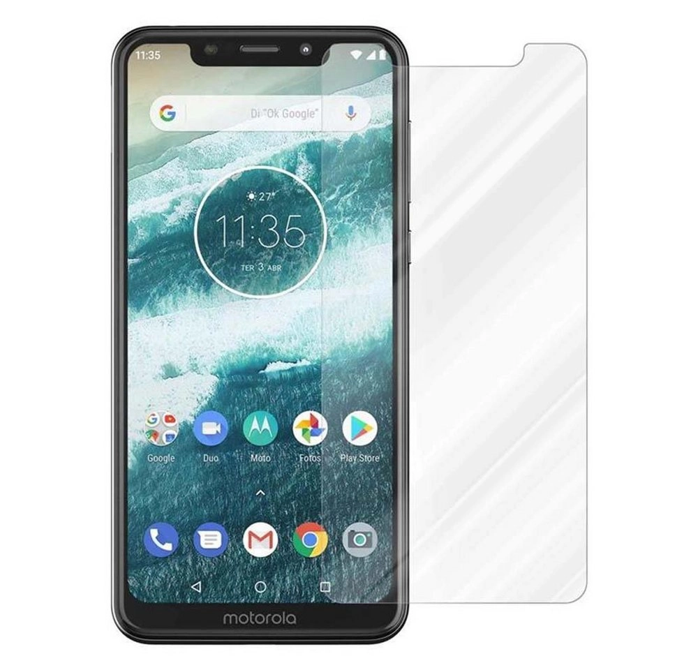 Cadorabo Panzer Folie für Motorola MOTO ONE Schutzfolie in KRISTALL KLAR Gehärtetes (Tempered) Display-Schutzglas in 9H Härte mit 3D Touch Kompatibilität