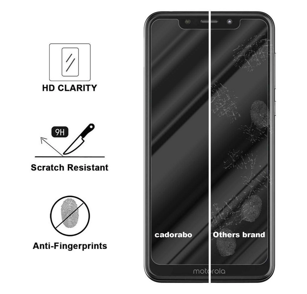 Cadorabo Panzer Folie für Motorola MOTO ONE Schutzfolie in KRISTALL KLAR Gehärtetes (Tempered) Display-Schutzglas in 9H Härte mit 3D Touch Kompatibilität