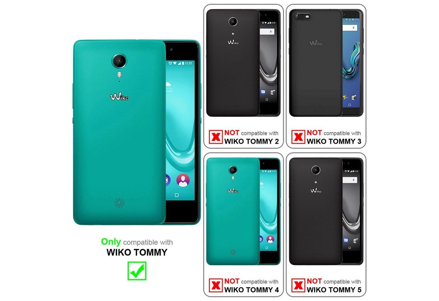 Cadorabo Panzer Folie für WIKO TOMMY Schutzfolie in KRISTALL KLAR Gehärtetes (Tempered) Display-Schutzglas in 9H Härte mit 3D Touch Kompatibilität