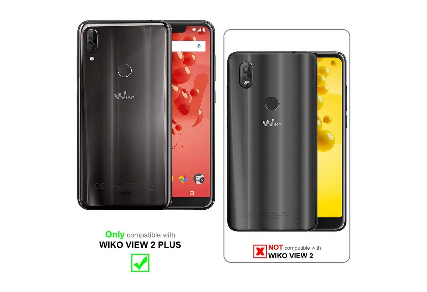 Cadorabo Panzer Folie für WIKO VIEW 2 PLUS Schutzfolie in KRISTALL KLAR Gehärtetes (Tempered) Display-Schutzglas in 9H Härte mit 3D Touch Kompatibilität