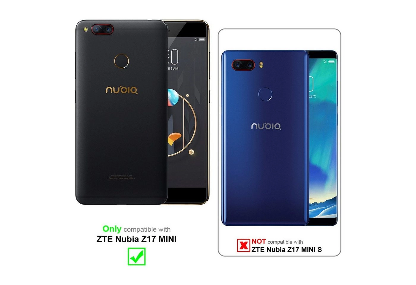 Cadorabo Panzer Folie für ZTE Nubia Z17 MINI Schutzfolie in KRISTALL KLAR Gehärtetes (Tempered) Display-Schutzglas in 9H Härte mit 3D Touch Kompatibilität