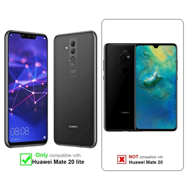 Cadorabo Vollbild Panzer Folie für Huawei MATE 20 LITE Schutzfolie in TRANSPARENT mit SCHWARZ Gehärtetes (Tempered) Display-Schutzglas in 9H Härte mit 3D Touch Kompatibilität