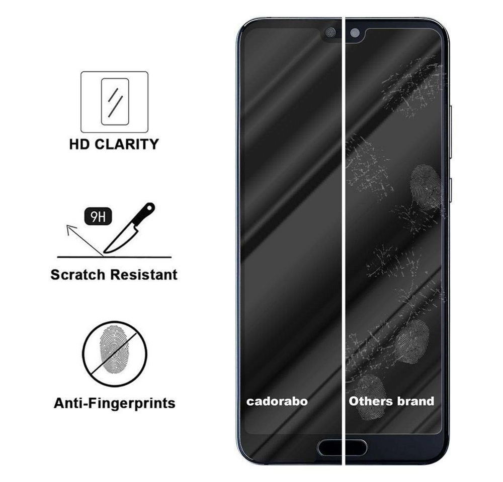 Cadorabo Vollbild Panzer Folie für Huawei MATE 20 LITE Schutzfolie in TRANSPARENT mit SCHWARZ Gehärtetes (Tempered) Display-Schutzglas in 9H Härte mit 3D Touch Kompatibilität