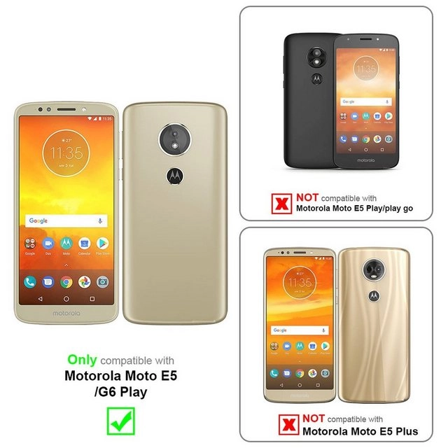 Cadorabo Vollbild Panzer Folie für Motorola MOTO E5 Schutzfolie in TRANSPARENT mit SCHWARZ Gehärtetes (Tempered) Display-Schutzglas in 9H Härte mit 3D Touch Kompatibilität
