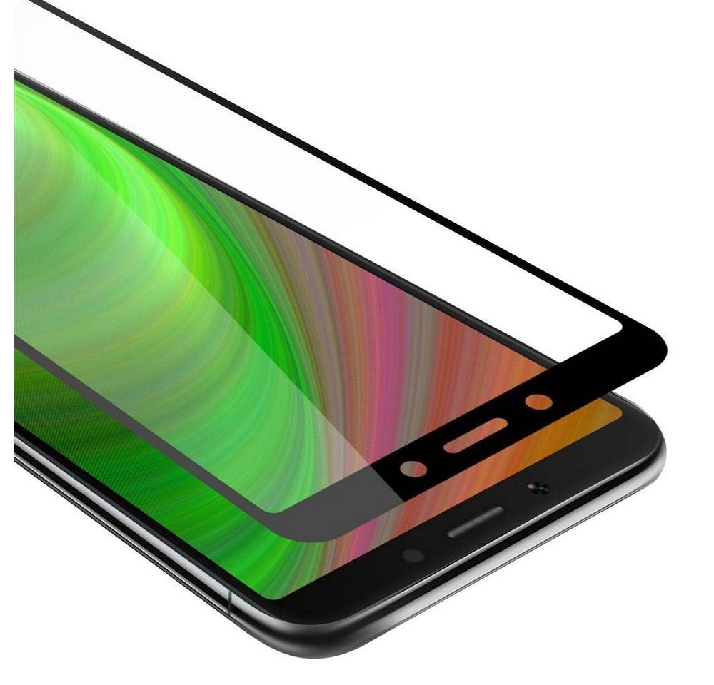 Cadorabo Vollbild Panzer Folie für Xiaomi RedMi 6 Schutzfolie in TRANSPARENT mit SCHWARZ Gehärtetes (Tempered) Display-Schutzglas in 9H Härte mit 3D Touch Kompatibilität