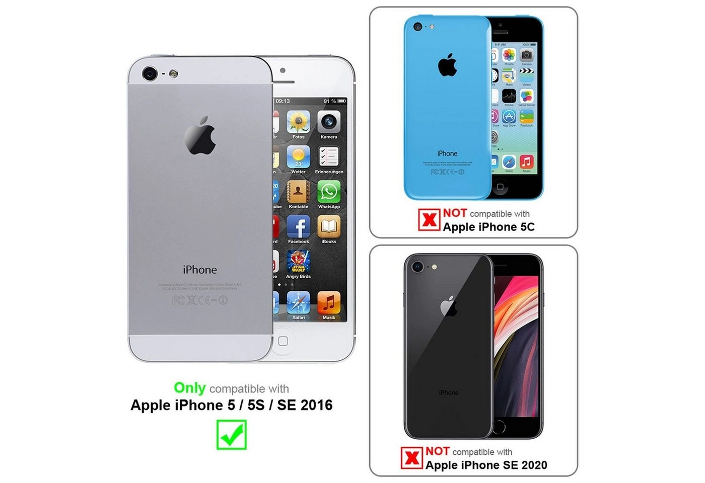 Cadorabo Hülle für Apple iPhone 5 / iPhone 5S / iPhone SE in LILIEN TÜRKIS Outdoor Handyhülle mit extra Grip Anti Rutsch Oberfläche im Triangle Design aus Silikon und Kunststoff Schutzhülle Hybrid Hardcase Back Case